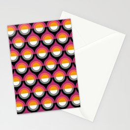 Retro Geometric Teardrop Pattern - Optimism and Pessimism - Sunset Colors Stationery Card