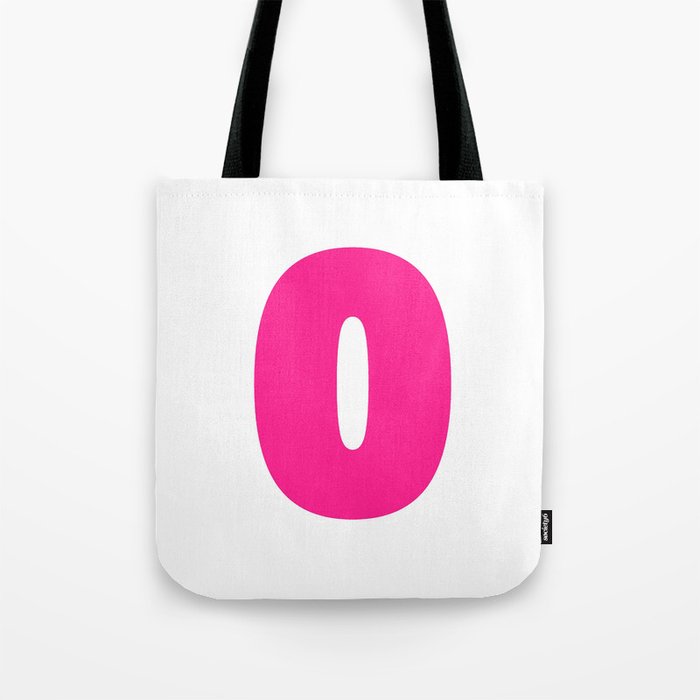 0 (Dark Pink & White Number) Tote Bag