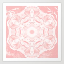 Kaleidoscope of butterflies in rose quartz Art Print