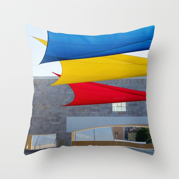 Blue Yellow Red Throw Pillow