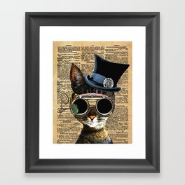 Clockwork Kitty Steampunk Cat Framed Art Print