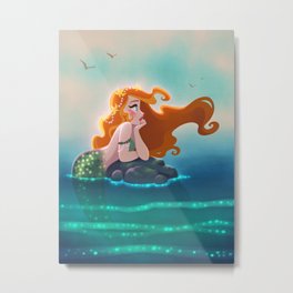 Surfaced Mermaid Metal Print