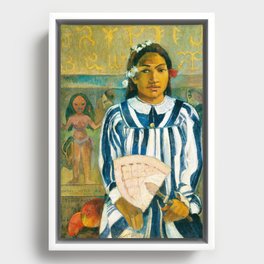 Paul Gauguin "The Ancestors of Tehamana OR Tehamana Has Many Parents (Merahi metua no Tehamana)" Framed Canvas
