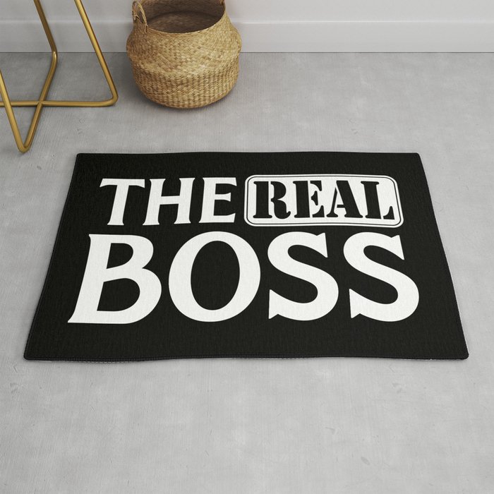 The Real Boss Funny Couples Quote Rug