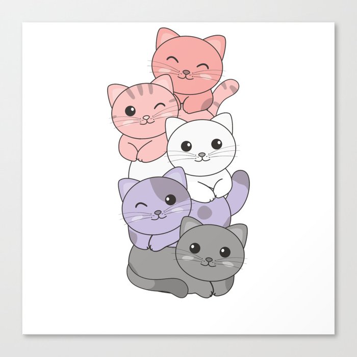 Cupioromantic Flag Pride Lgbtq Cute Cats Canvas Print
