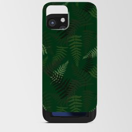 Fern Leaf Pattern on Green Background iPhone Card Case