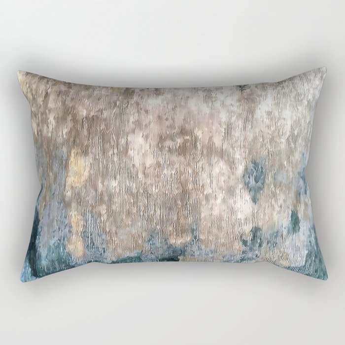 Blue Grey Abstract Rectangular Pillow