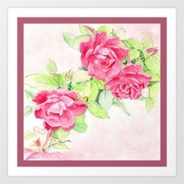 Cafe Roses Art Print