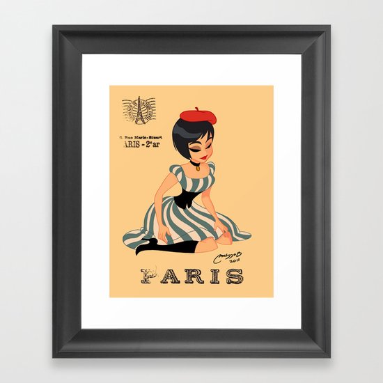 french girl Framed Art Print