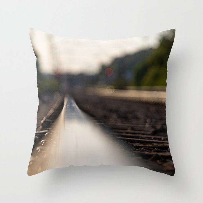 On the tracks Throw Pillow