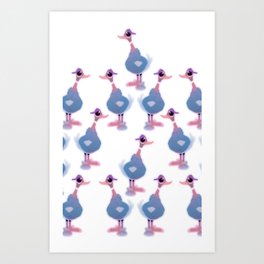 Chillin' Like A Duck Art Print | Digital, Pattern, Funny, Animal 