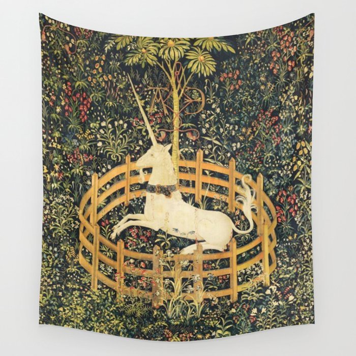The unicorn in sales captivity tapestry reproduction