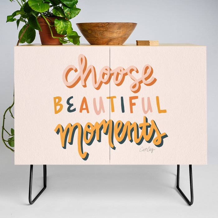 Choose Beautiful Moments – Teal & Blush Credenza