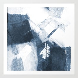 Blue and White Abstract Painting Art Print