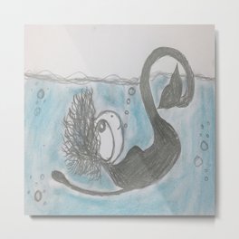 mermaid Metal Print | Child, Unique, Bath, Blue, Bathtime, Graphite, Children, Story, Pastel, Kid 