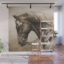 Western Quarter Horse Old Photo Effect Wall Mural