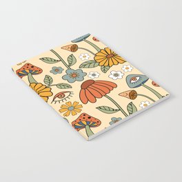 70s Psychedelic Mushrooms & Florals Notebook