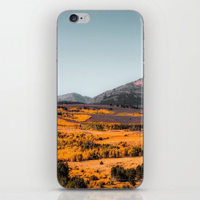 autumn landscape with mountain view and blue sky in California USA iPhone Skin