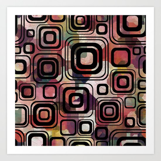 Retro cube Art Print