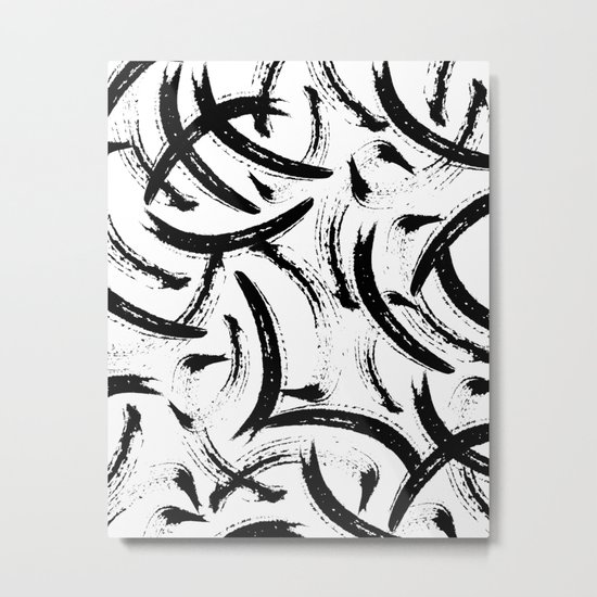 Isobel - Black and white minimal modern urban city brooklyn abstract painting art design hipster Metal Print