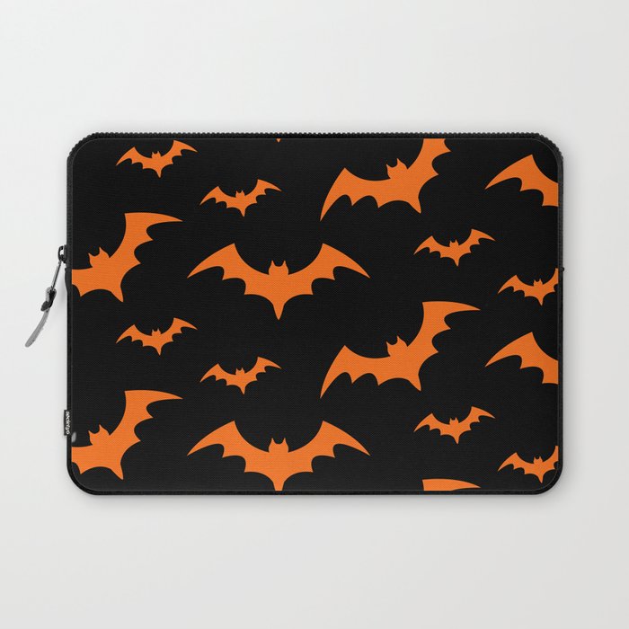 Halloween Bats Black & Orange Laptop Sleeve