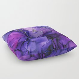 Violet Magenta Chrome - Abstract Ink Floor Pillow