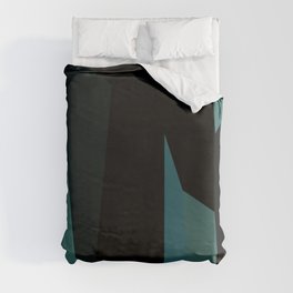 teal and black abstract Duvet Cover