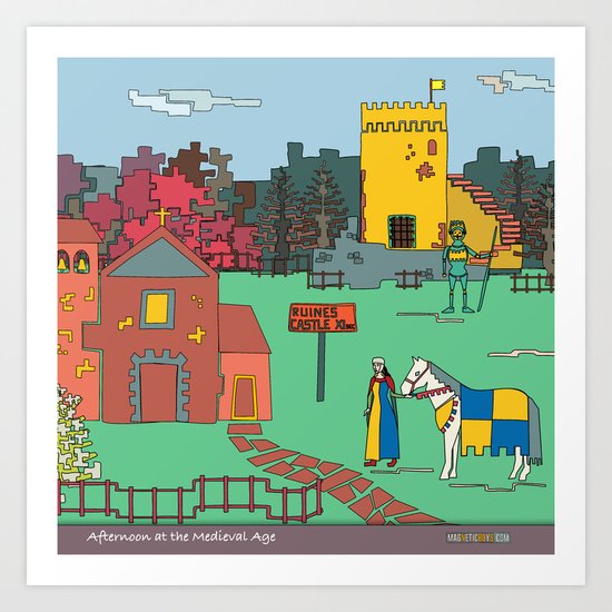 Afternoon at the Medieval Age Art Print