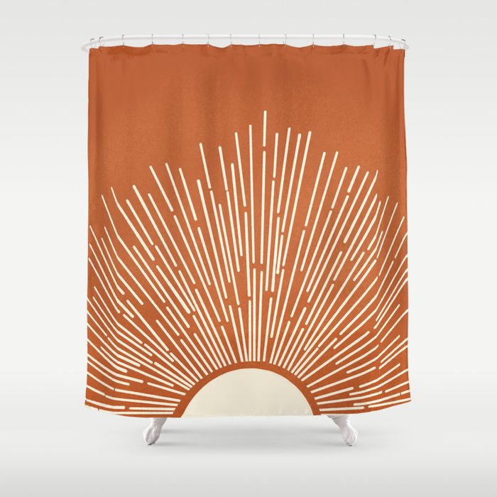Terracota Minimalist Sun Shower Curtain