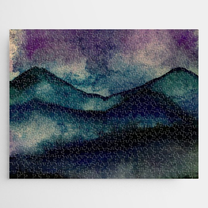 Dark And Moody Mountain Range Jigsaw Puzzle