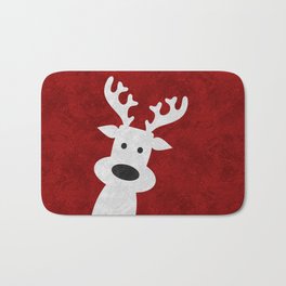 Christmas reindeer red marble Bath Mat | Reindeer, Santa, Fall, Marble, Red, Autumn, Snow, Pattern, Kids, Rudolph 