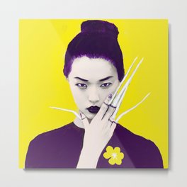 Violet the Violent Metal Print | Orient, Claws, China, Digital, Graphicdesign, Fashion, Nails, Violet, Flower, Woman 