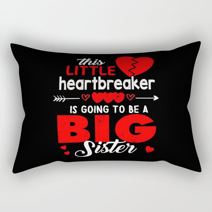 Sister Baby Reveal Hearts Day Valentines Day Rectangular Pillow