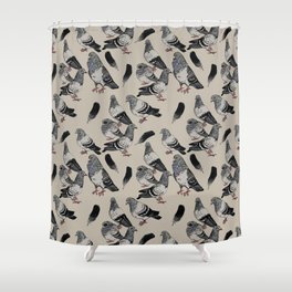 Pigeon Pattern Shower Curtain