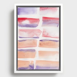 19   | 190301 Watercolour Painting Abstract Pattern Peach Orange Pink Red Framed Canvas