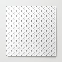 Net, fence seamless pattern. Wire grid abstract illustration. Metal chain texture Metal Print