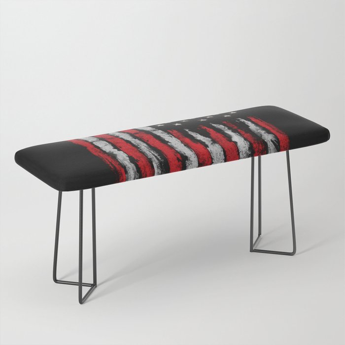 Red White Grunge American Flag Bench By Mydream Society6