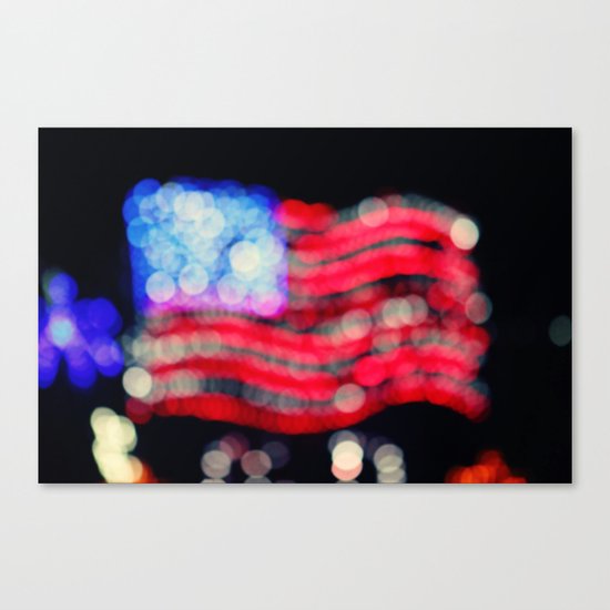 Red, White, and Bokeh Canvas Print