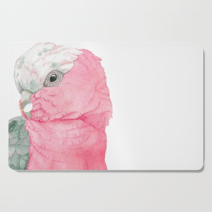 Galah cockatoo watercolor portrait  Cutting Board