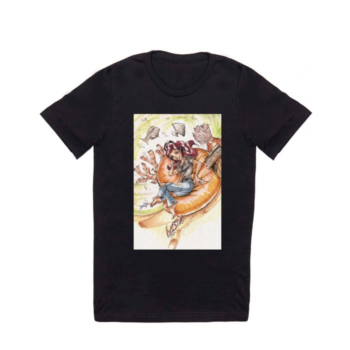 The Little Mermaid Ariel Turntable Led Zepellin 70s Art T Shirt
