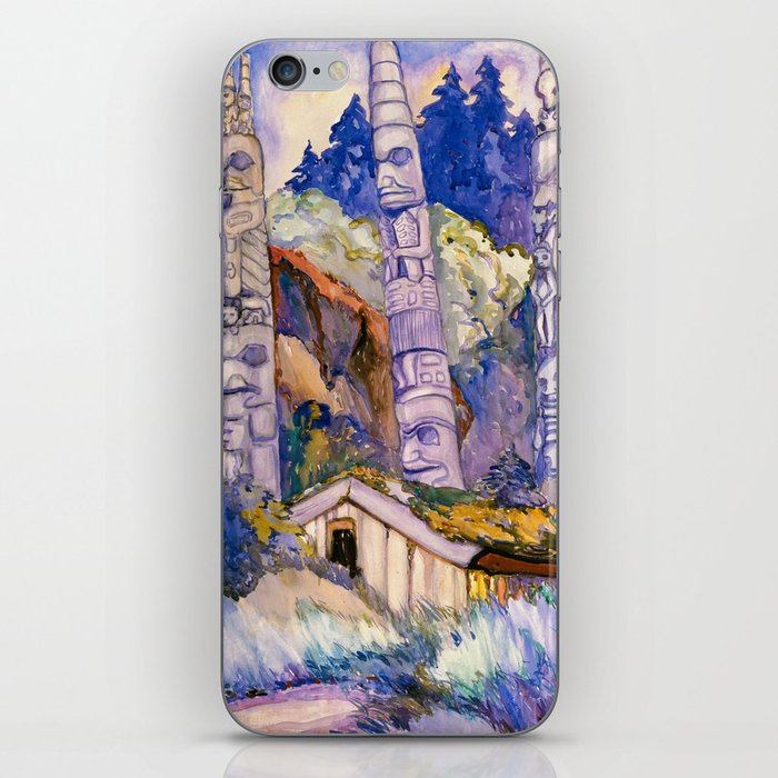 Haida Totems, Cha-atl, Queen Charlotte Island, 1912 by Emily Carr iPhone Skin