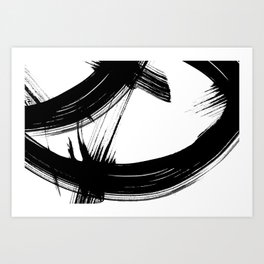 Black Abstract Brush Strokes nr 4 Art Print