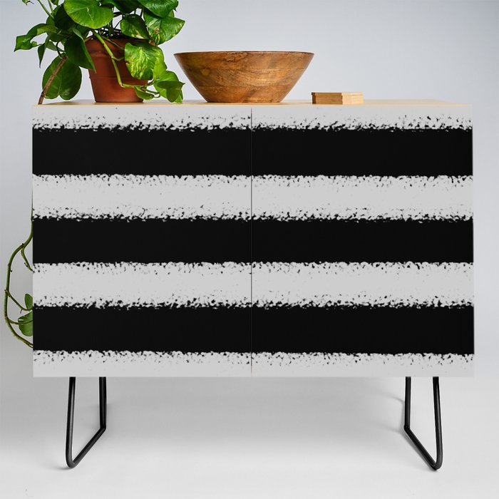 Black and Gray Horizontal Stripe Pattern Pairs Dulux 2022 Popular Colour Surrendered Skies Credenza