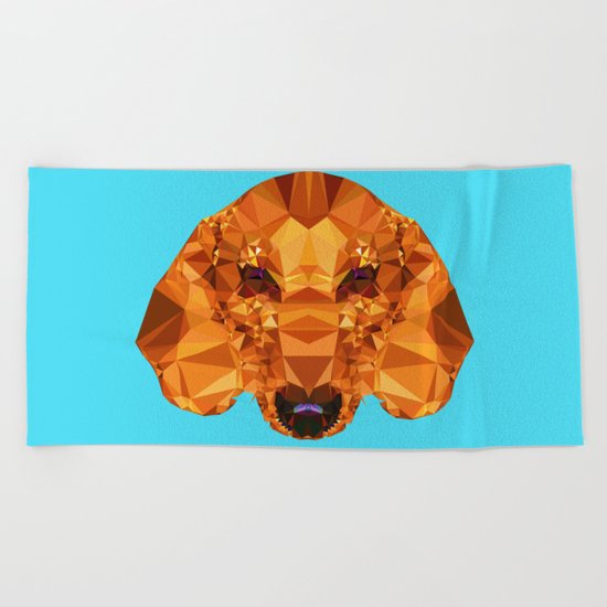Geometric Dachshund Beach Towel