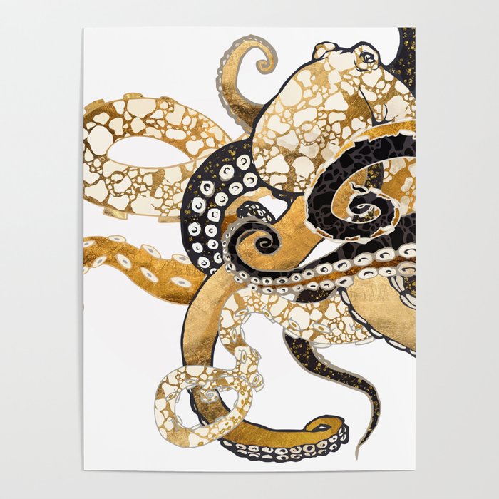 Metallic Octopus Poster