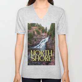 North Shore Waterfall | Minnesota V Neck T Shirt