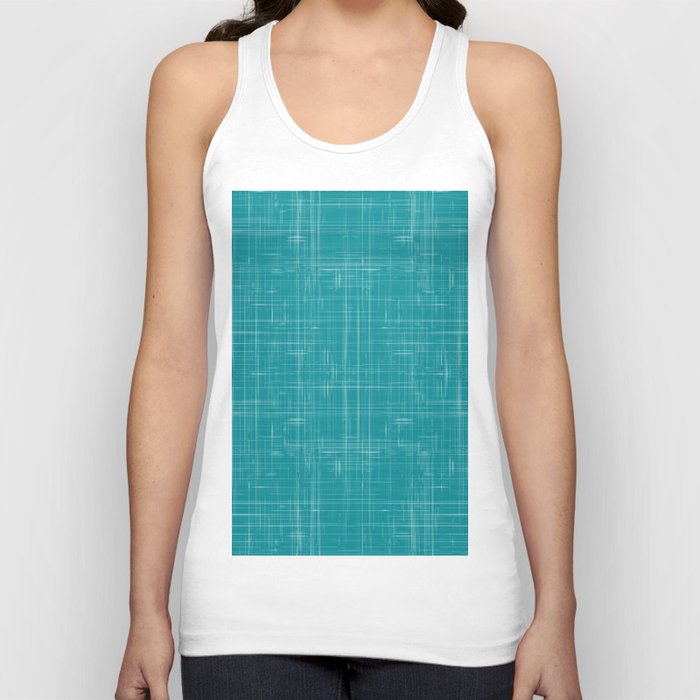 Modern Farmhouse Distressed Turquoise Blue And White Tank Top