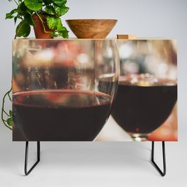 Spain Photography - Two Glasses Of Wine Credenza