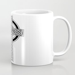 St Patrick's Day Celtic Cross Black and White Coffee Mug