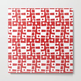 Mid Century Modern Abstract 213 Red Metal Print
